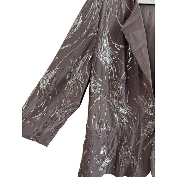 Alex Evenings Women’s Jacket Size 18 Pewter Frost Sequin 2PC Polyester Blazer - Picture 8 of 8